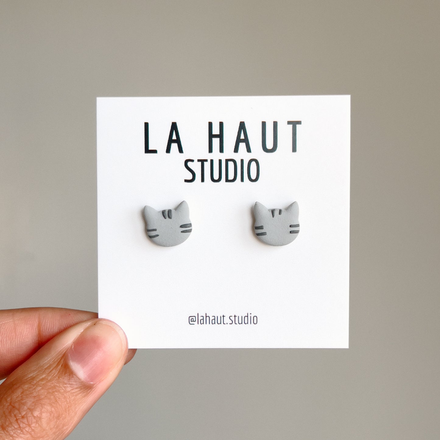 Grey Cat Studs